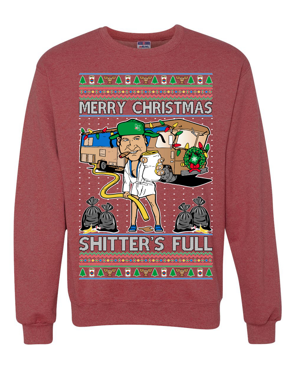 Merry Christmas Shitter's Full Ugly Christmas Sweater, Christmas Gifts, Funny Xmas Gift Idea, Unisex Crewneck Sweatshirt