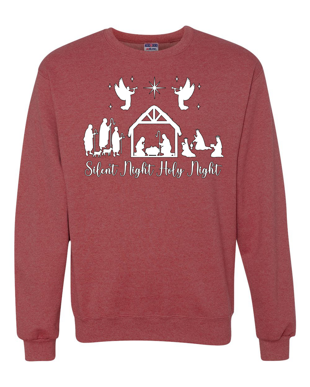 Silent Night Holy Night Religious Jesus Ugly Christmas Sweater, Christmas Gifts, Funny Xmas Gift Idea, Unisex Crewneck Sweatshirt