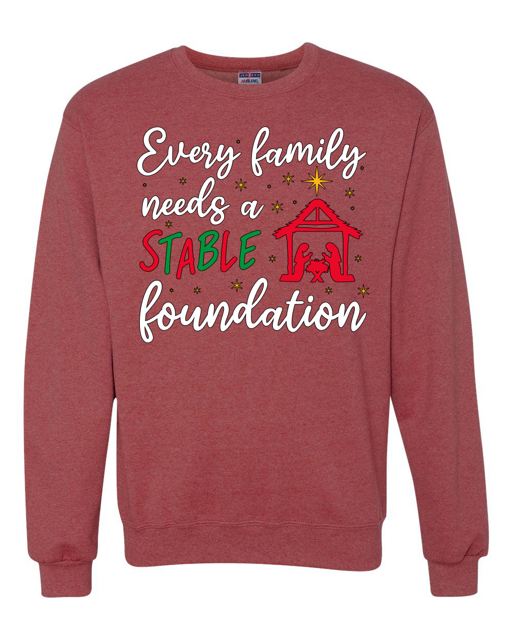 Every Family Needs a Stable Foundation Ugly Christmas Sweater, Christmas Gifts, Funny Xmas Gift Idea, Unisex Crewneck Sweatshirt