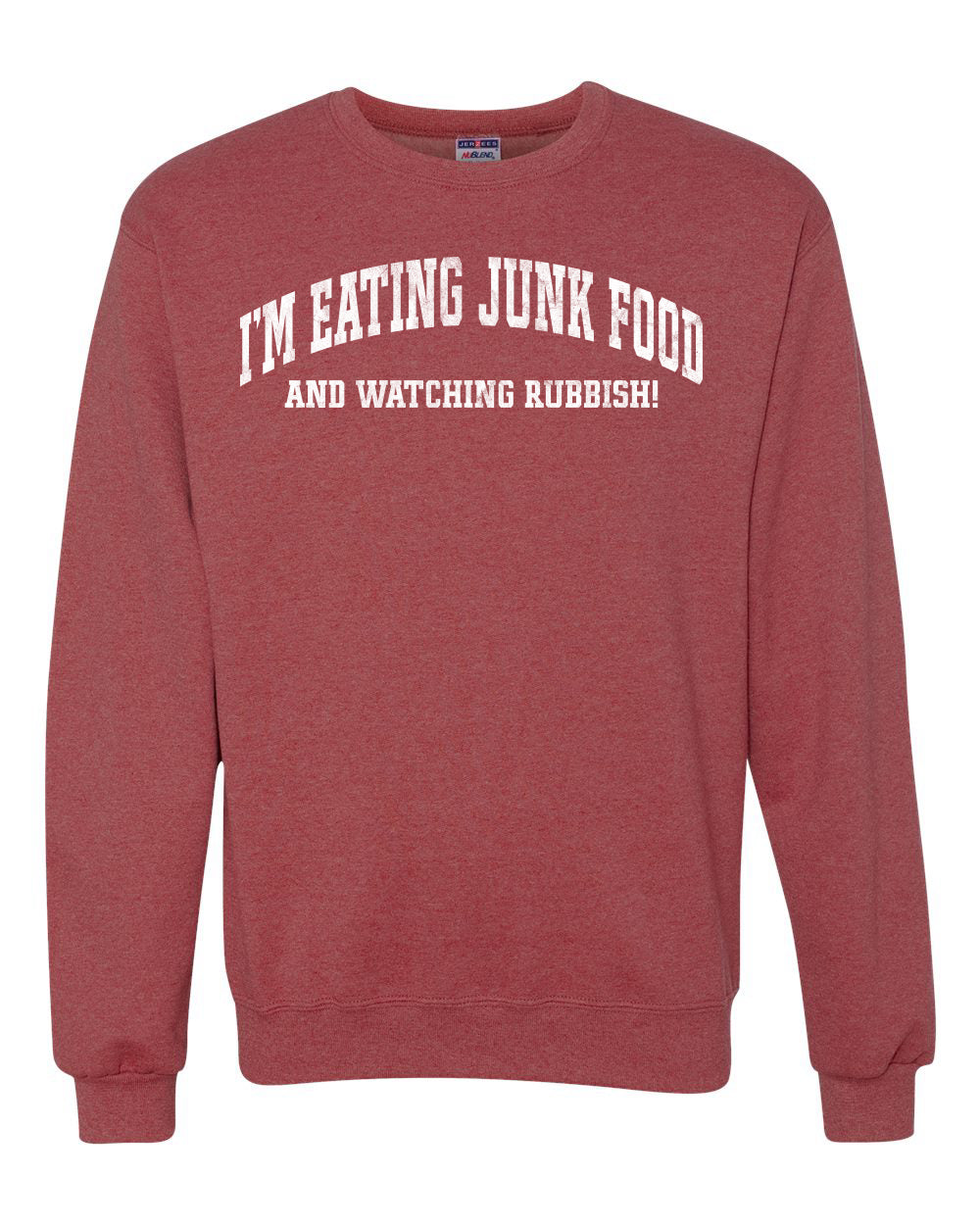 Vintage Movie Quote Eating Junk Food And Watching Rubbish, Christmas Gifts, Funny Xmas Gift Idea, Ugly Christmas Sweater Unisex Crewneck Sweatshirt