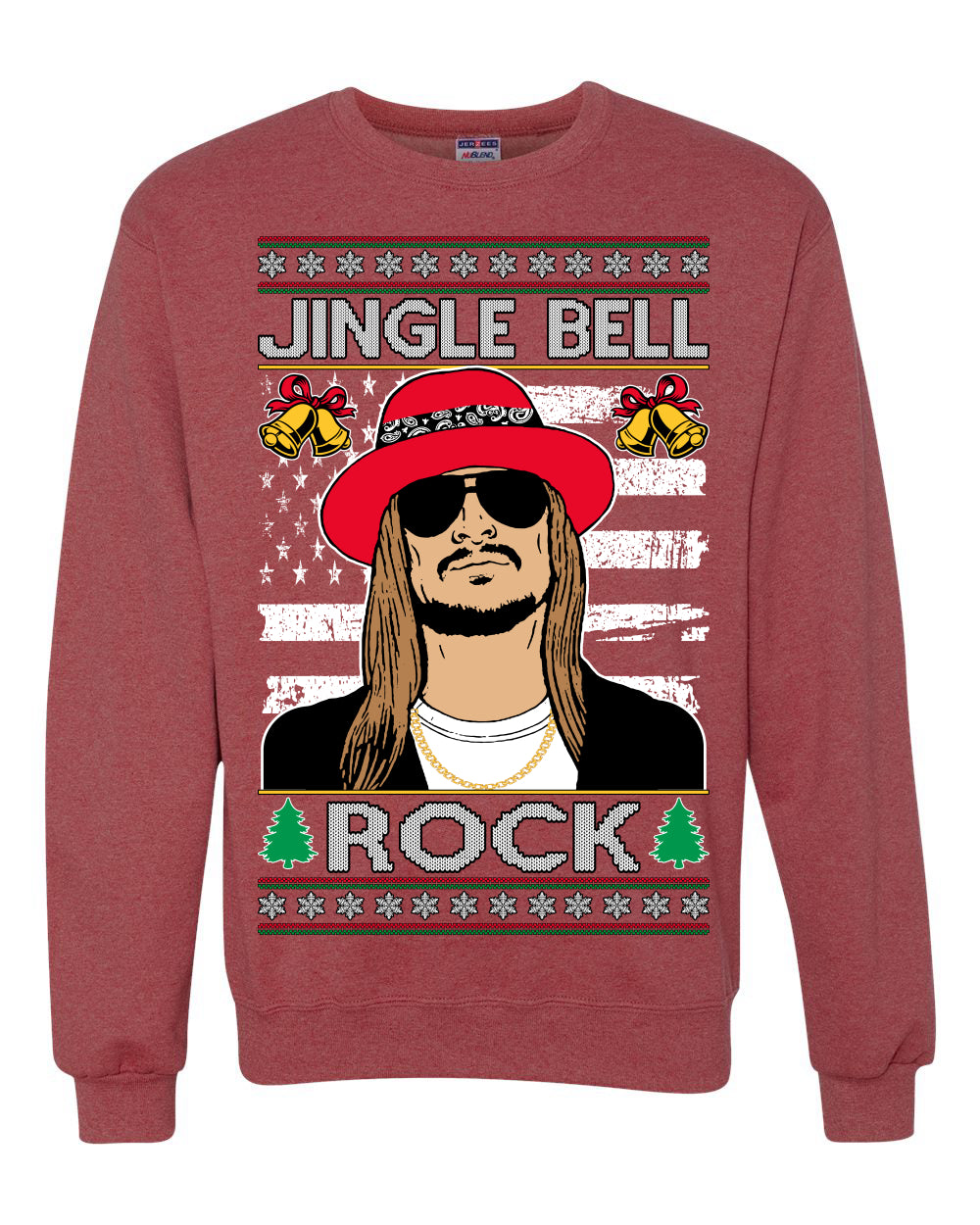 Kid RapperJingle Bell Rock Country Music, Christmas Gifts, Funny Xmas Gift Idea Ugly Christmas Sweater Unisex Crewneck Sweatshirt