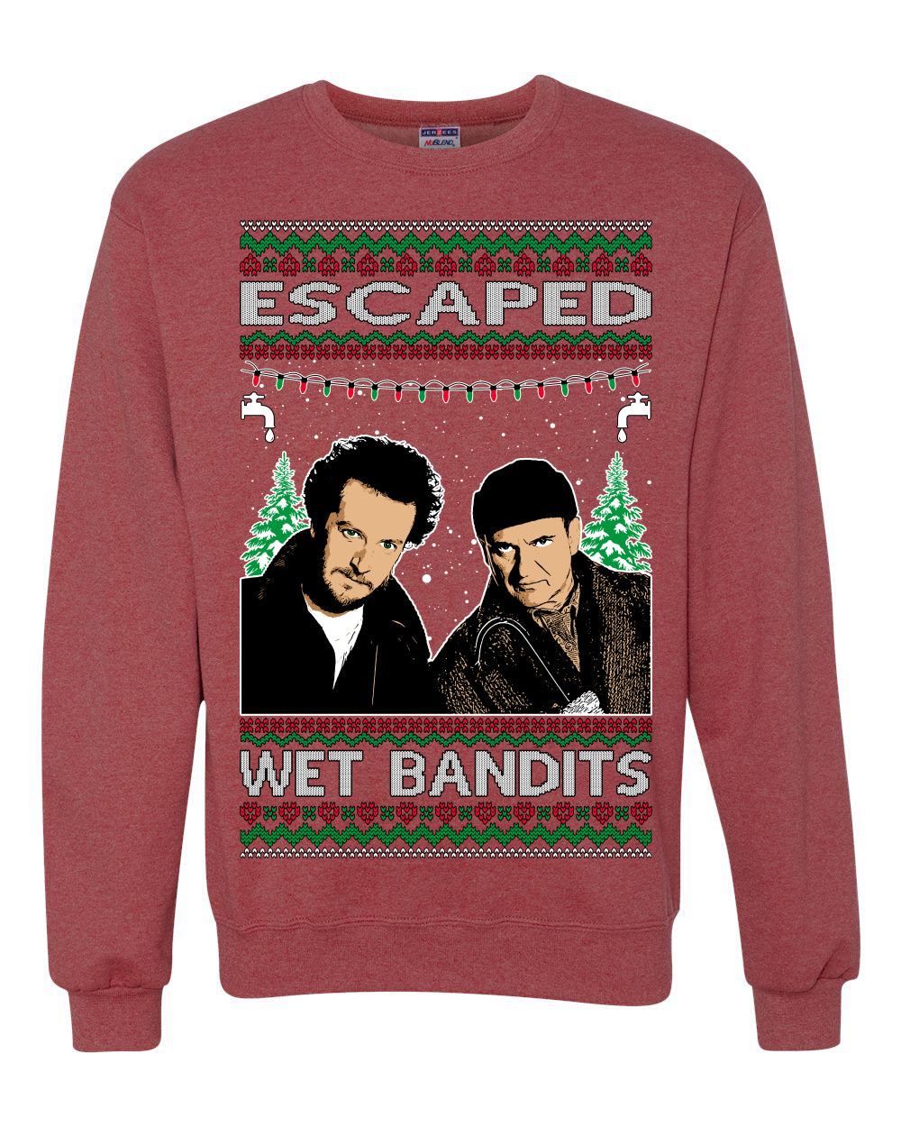 Escaped Bandits Classic Home Holiday Movie, Christmas Gifts, Funny Xmas Gift Idea, Ugly Christmas Sweater Unisex Crewneck Sweatshirt