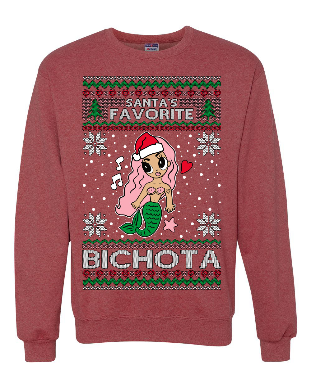 Christmas Karol Santa's Favorite Bichota, Christmas Gifts, Funny Xmas Gift Idea, Ugly Christmas Sweater Unisex Crewneck Sweatshirt