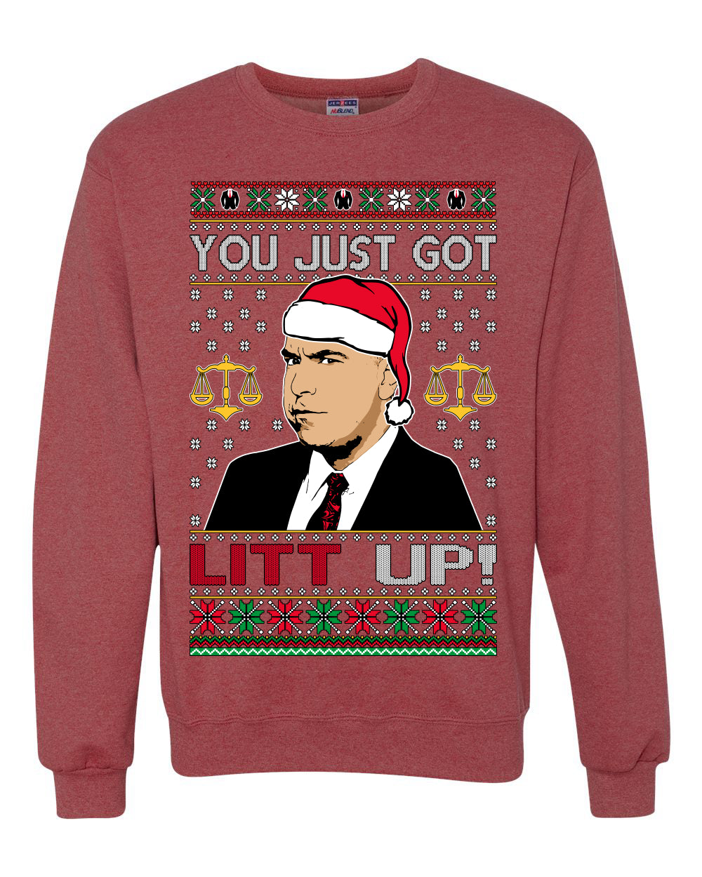 Just Got Litt Up Louis, TV Series, Christmas Gifts, Funny Xmas Gift Idea, Ugly Christmas Sweater Unisex Crewneck Sweatshirt