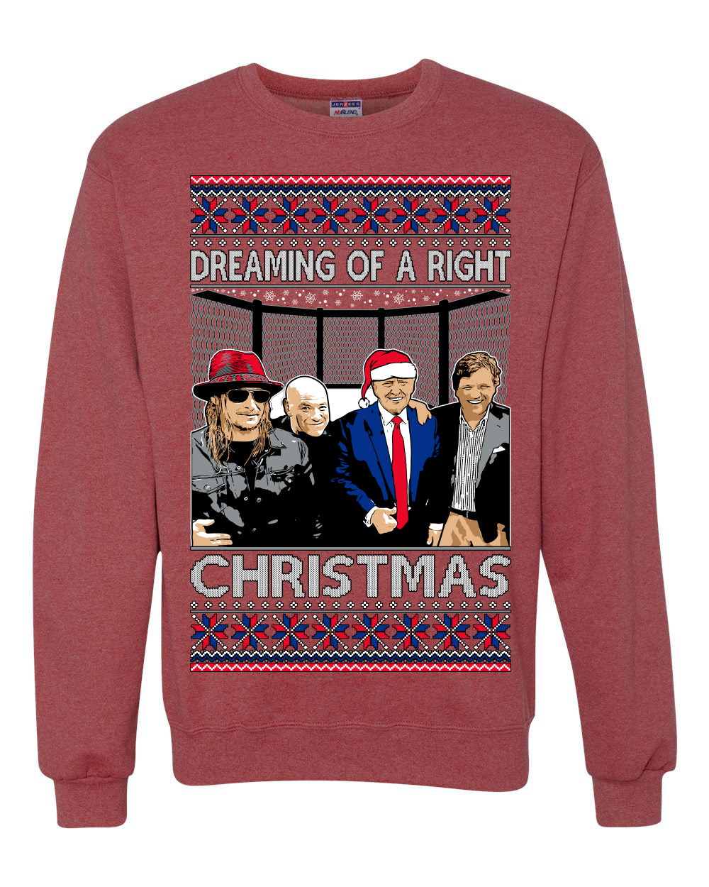 Dreaming Of A Right Christmas, Trump 2024 , Christmas Gifts, Funny Xmas Gift Idea, Ugly Christmas Sweater Unisex Crewneck Sweatshirt