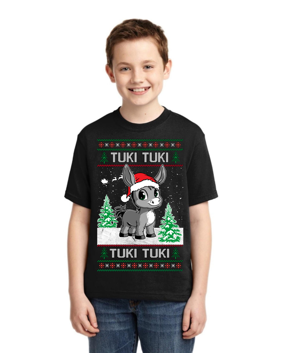 Tuki Tuki Tuki Funny Spanish Music Lyrics, Espanol Ropa por Ninos Ninas Feo Sueter Navideno, Ugly Christmas Sweater Ugly Christmas Unisex Boys Girls Graphic Youth T-Shirt