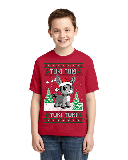 Tuki Tuki Tuki Funny Spanish Music Lyrics, Espanol Ropa por Ninos Ninas Feo Sueter Navideno, Ugly Christmas Sweater Ugly Christmas Unisex Boys Girls Graphic Youth T-Shirt