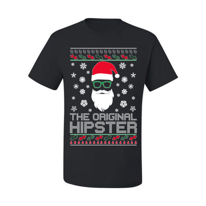 Santa Claus the Original Hipster, Funny IPAs Rim Glasses Hipsters Libs Viral Meme, Ugly Christmas Sweater Ugly Christmas Men's T-Shirt