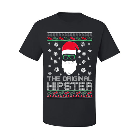 Santa Claus the Original Hipster, Funny IPAs Rim Glasses Hipsters Libs Viral Meme, Ugly Christmas Sweater Ugly Christmas Men's T-Shirt
