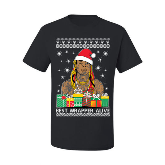 Best Wrapper Alive, Funny Hip Hop Music Tour Merch, Viral New Orleans NOLA Rapper Tune, Ugly Christmas Sweater Ugly Christmas Men's T-Shirt