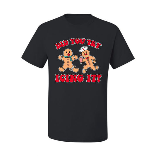 Did You Try Icing It? Funny Cute Gingerbread Doctor, Desert Cookies Ginger Bread Ugly Christmas Men's T-Shirt
