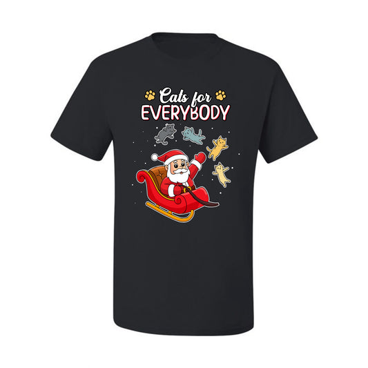 Cats for Everybody, Cute Santa Claus Santa's Sleigh Floating Space Cat  Ugly Christmas Men's T-Shirt