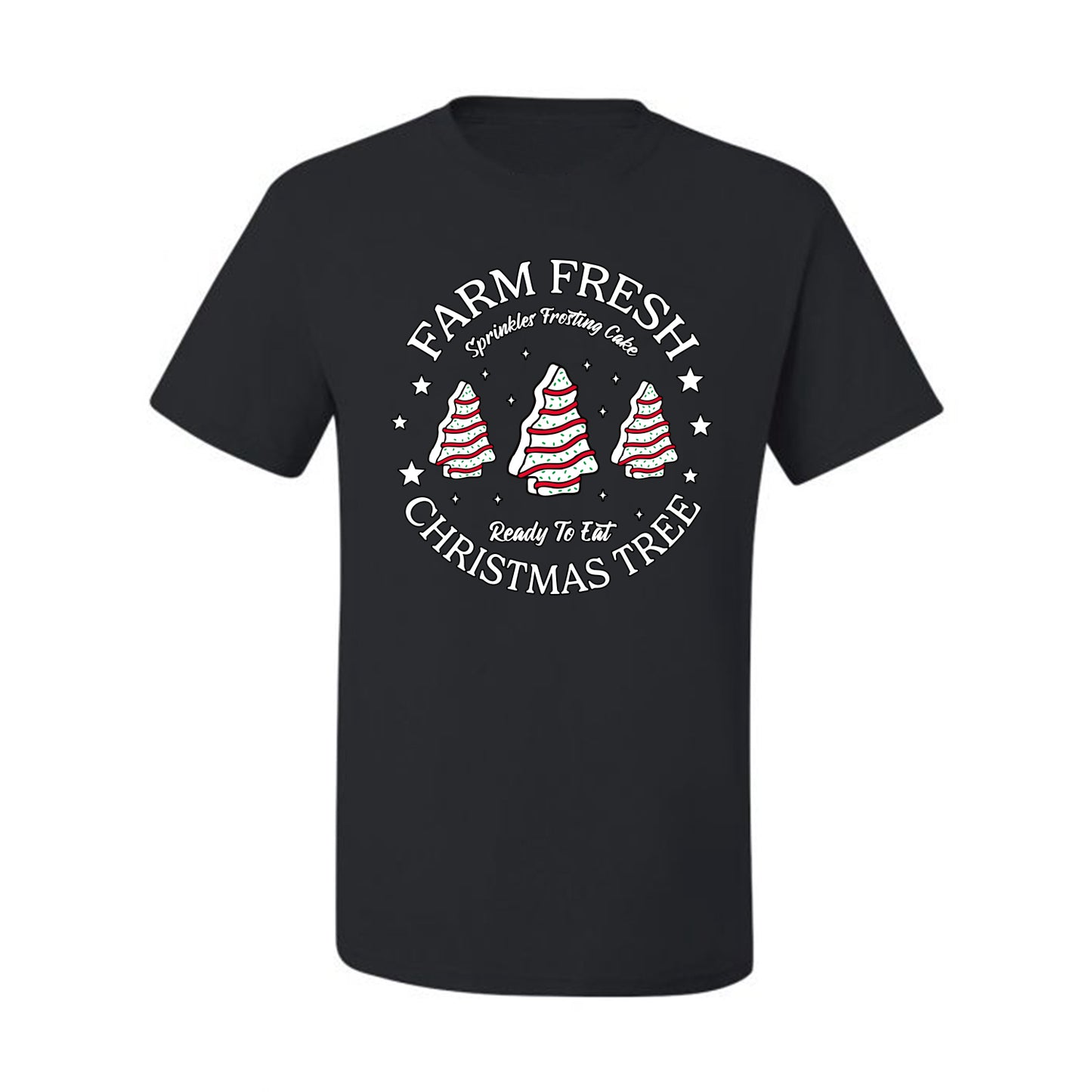 Farm Fresh Christmas Tree, Sprinkle Frosted Cake, Ready to Eat | Classic Winter Holiday Dessert  Ugly Christmas Men's T-Shirt