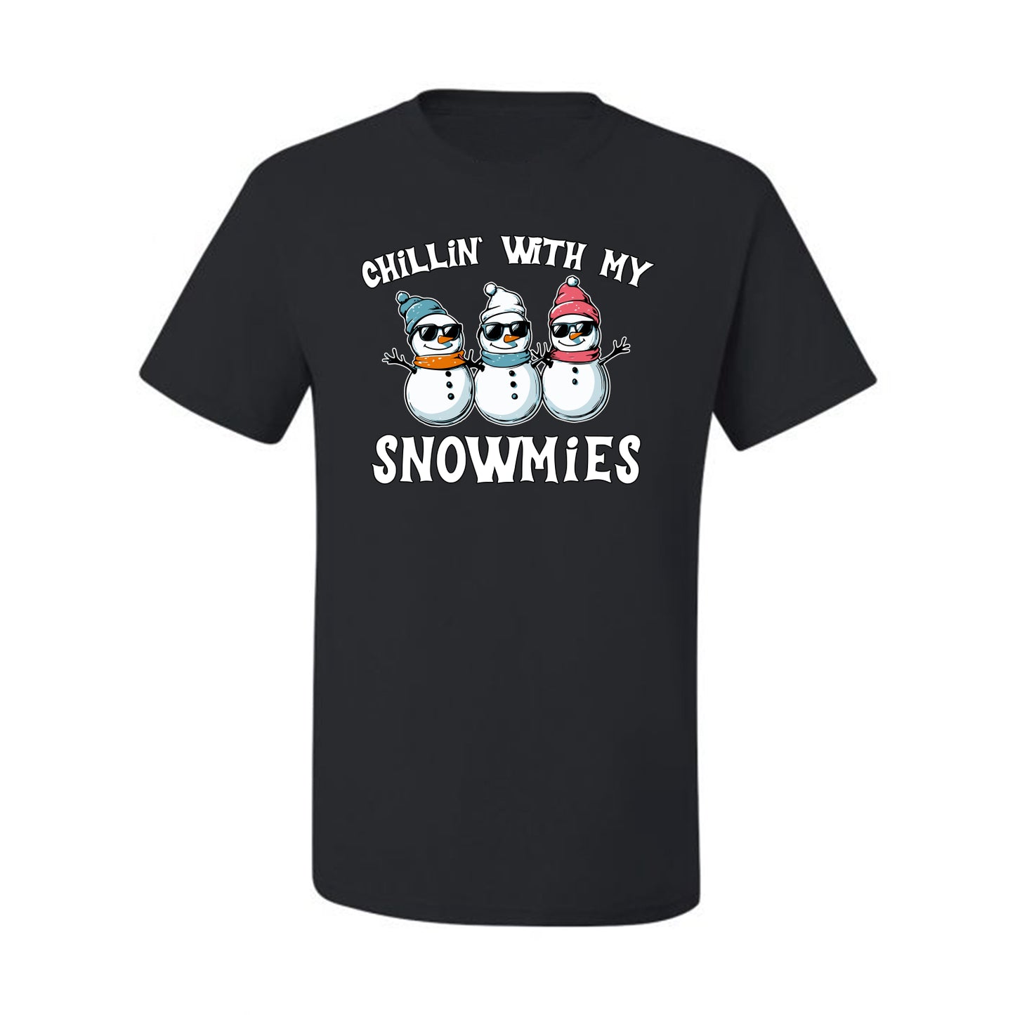 Chillin With My Snowmies, Funny Cute Snow Man Winter Holiday Snowman Homies  Ugly Christmas Men's T-Shirt