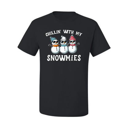 Chillin With My Snowmies, Funny Cute Snow Man Winter Holiday Snowman Homies  Ugly Christmas Men's T-Shirt