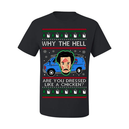 Why the Hell are You Dressed Like a Chicken? Classic Funny 90s Marv Kevin Plumbing Van Bandits Iron,  Ugly Christmas Men's T-Shirt