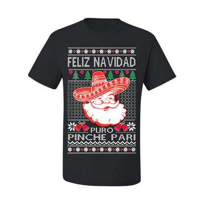 Feliz Navidad Puro Pinche Pari, Funny Spanish Song Latin Pop Music Lyrics, Ugly Christmas Sweater Ugly Christmas Men's T-Shirt