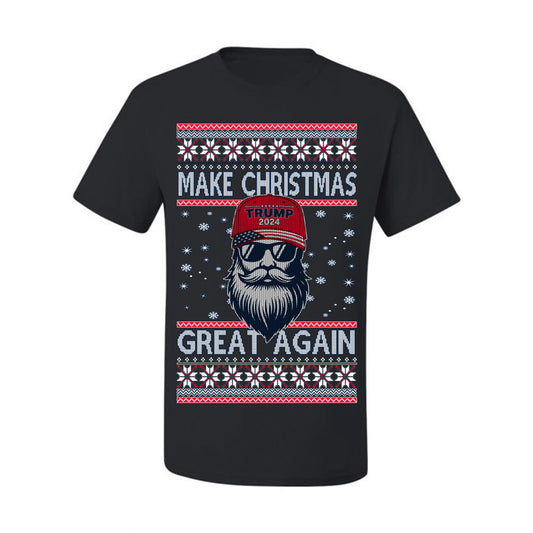 Make Christmas Great Again Trump Santa Claus 2024 MAGA,  Donald Trump JD Vance GOP Republican, Ugly Christmas Sweater Crewneck Sweatshirt Ugly Christmas Men's T-Shirt