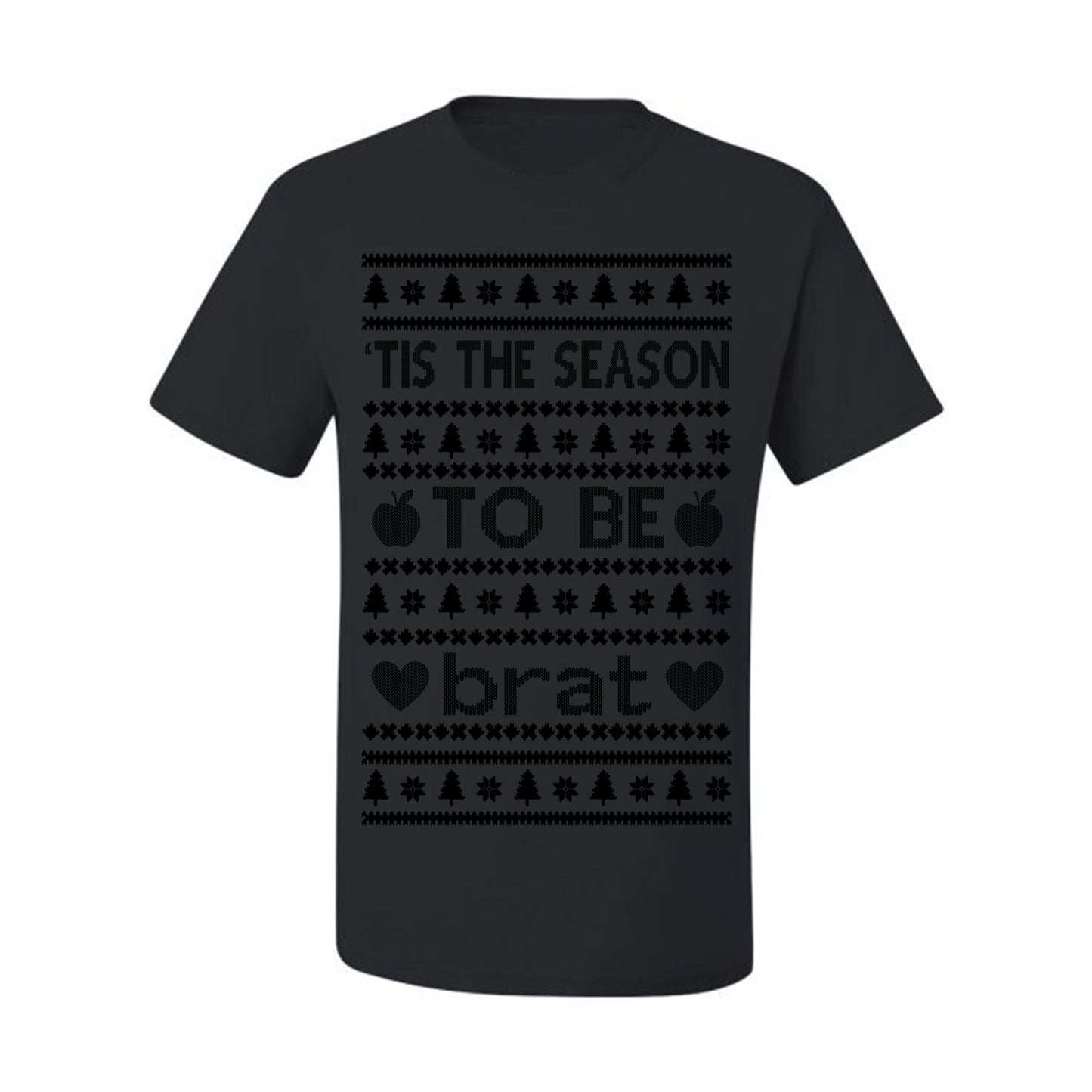 Tis the Season to Be Brat Dark Text, Xmas Viral Meme Music Rave Concert Merch, Unisex Ugly Christmas Sweaters for Women Men Ugly Christmas Men's T-Shirt