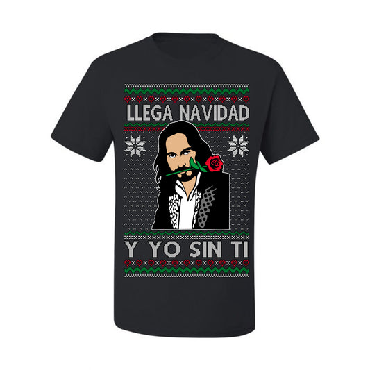 Llega Navidad Y Yo Sin Ti Christmas Is Coming, Marco Mexican Pop Star Mexico Music Michoacán Ugly Christmas Sweater Ugly Christmas Men's T-Shirt