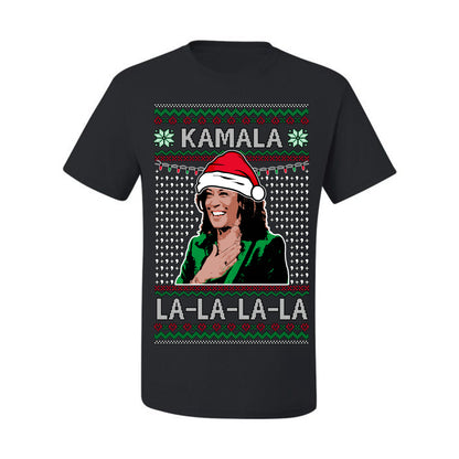 Kamala La La, Funny Kamala Harris Santa Hat Classic Xmas Song Carol Lyrics Winter Holiday, Ugly Christmas Sweater Ugly Christmas Men's T-Shirt