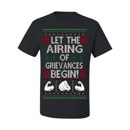 Let the Airing of Grievances Begin Funny TV Sitcom Festivus for the Rest of Us, Feats of Strength Iconic TV Quote Ugly Christmas Men's T-Shirt