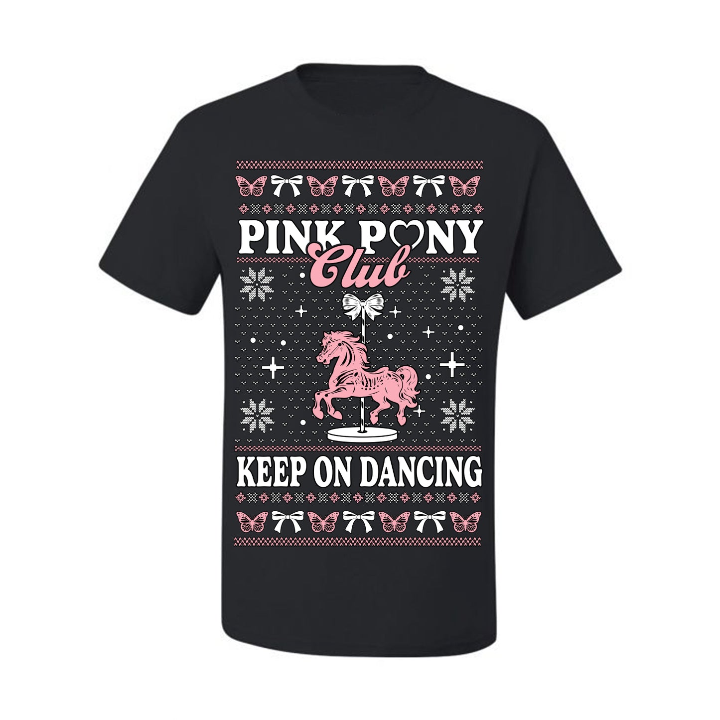 Pink Pony Club Pop Star Keep on Dancing, Iconic Music Concert Fan Merch Ugly Christmas Sweater Ugly Christmas Men's T-Shirt