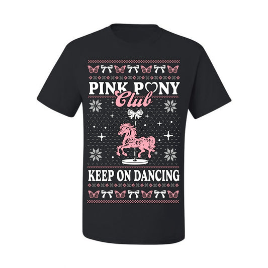 Pink Pony Club Pop Star Keep on Dancing, Iconic Music Concert Fan Merch Ugly Christmas Sweater Ugly Christmas Men's T-Shirt