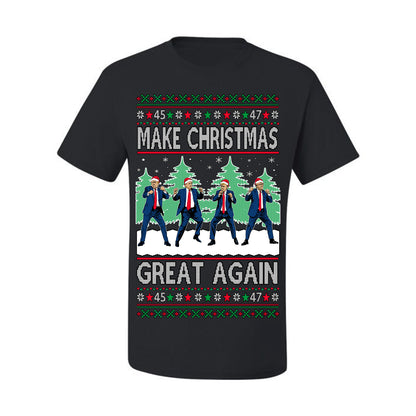 Make Christmas Great Again Shimmy Dance USA President Ugly Christmas Sweater Ugly Christmas Men's T-Shirt