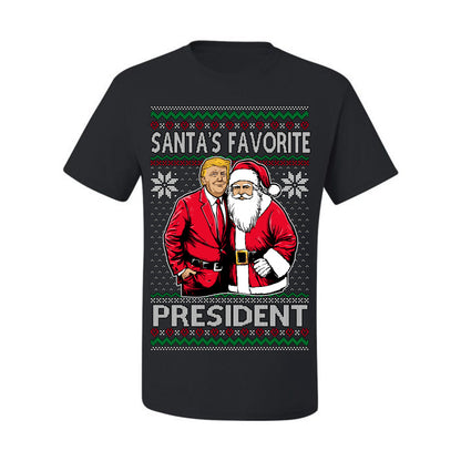 Santa's Favorite President Red Suit Trump, 47th USA President of the United States, Gift for Republicans Conservatives Ugly Christmas Sweater Ugly Christmas Men's T-Shirt