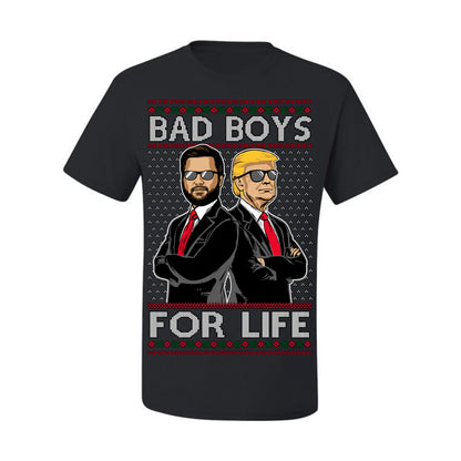 Bad Boys for Life Donald Trump JD Vance, MAGA Make America Great Again 2024, 90s Comedy Movie Parody Ugly Christmas Sweater Ugly Christmas Men's T-Shirt