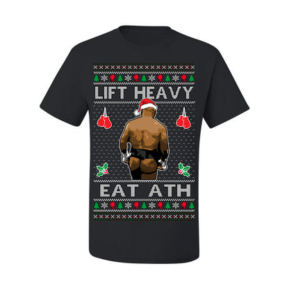 Lift Heavy Eat Ath Merry Chrithmith, Mike Tyson Butt Viral Weightlifting Lifting Boxing Fight Meme Men Women Funny Ugly Christmas Sweater Ugly Christmas Men's T-Shirt