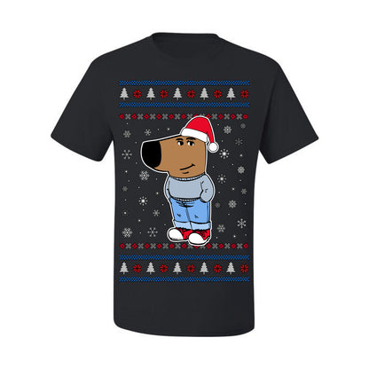 I'm Just a Chill Guy My New Character, Santa Dog Viral Meme Coin CHILLGUY Funny Internet Memes, Ugly Christmas Sweater Ugly Christmas Men's T-Shirt