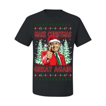 Make Christmas Great Again, Santa Claus Donald Trump, JD Vance 2024 Election Funny Political Conservative Republican Men Women Ugly Christmas Sweater Ugly Christmas Men's T-Shirt