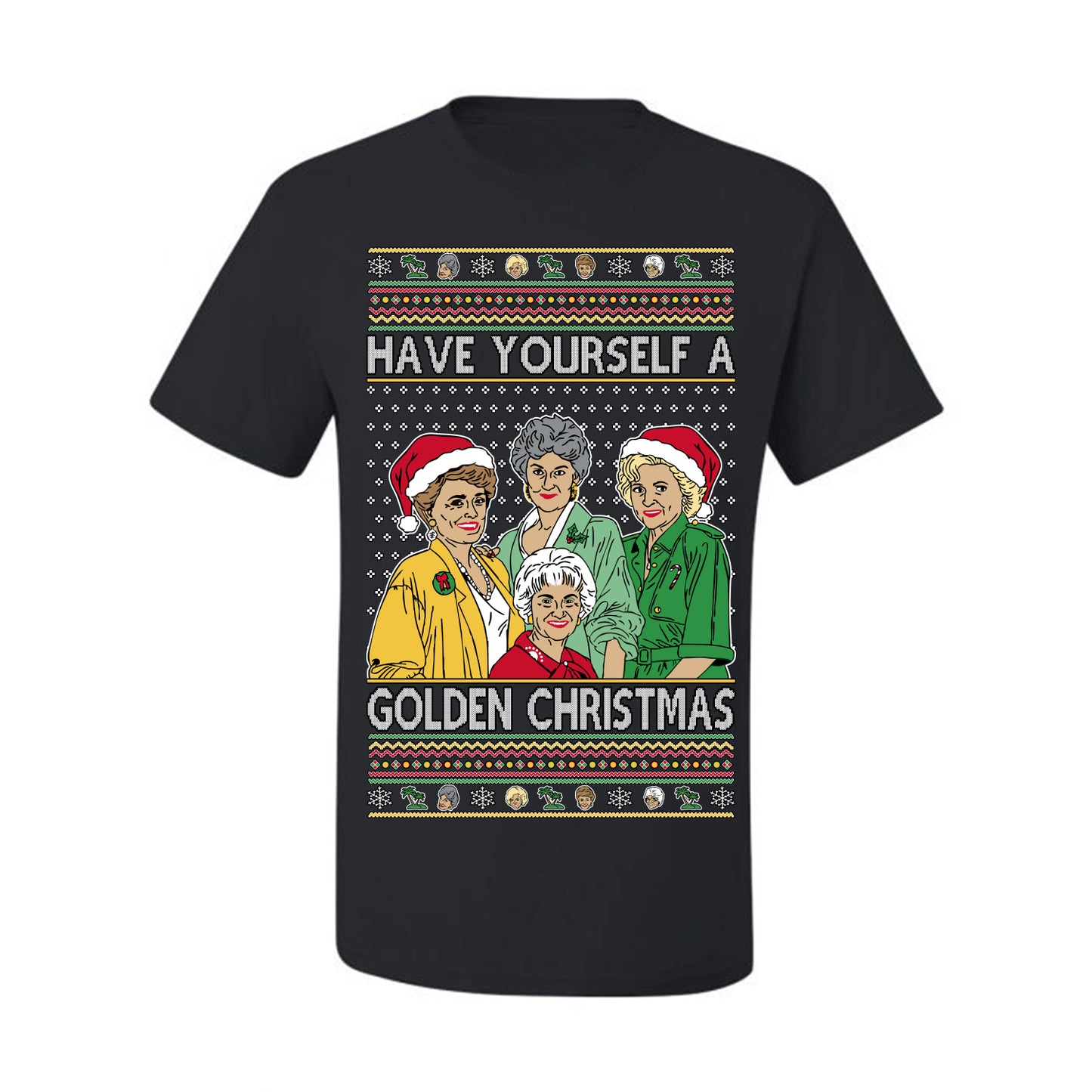 Have Yourself a Golden Christmas, Classic Miami TV Show Sitcom Xmas, Ugly Christmas Sweater  Ugly Christmas Men's T-Shirt