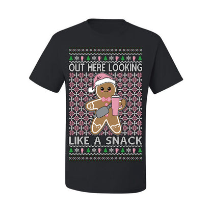 Out Here Looking Like a Snack Cute Xmas Cookie Ugly Christmas Sweater Ugly Christmas Men's T-Shirt