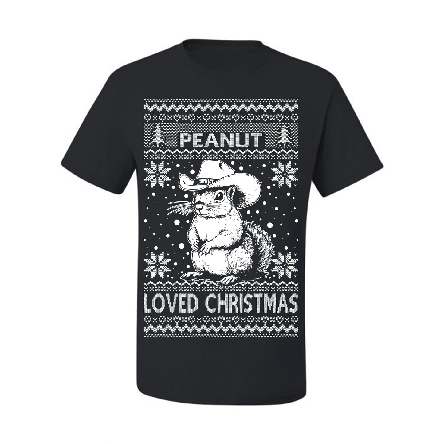 Peanut Loved Christmas, Funny Viral NYC New York Squirrel Meme Trending Save Our Pets Memes, Ugly Christmas Sweater Ugly Christmas Men's T-Shirt