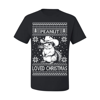 Peanut Loved Christmas, Funny Viral NYC New York Squirrel Meme Trending Save Our Pets Memes, Ugly Christmas Sweater Ugly Christmas Men's T-Shirt