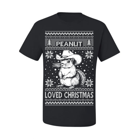 Peanut Loved Christmas, Funny Viral NYC New York Squirrel Meme Trending Save Our Pets Memes, Ugly Christmas Sweater Ugly Christmas Men's T-Shirt