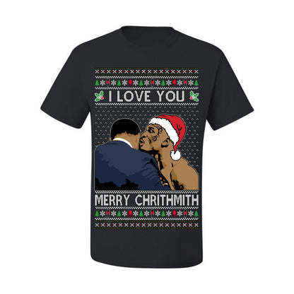 I Love You Merry Chrithmith Funny Mike Tyson Boxing Fight Meme Classic Funny Xmas, Ugly Christmas Sweater Ugly Christmas Men's T-Shirt