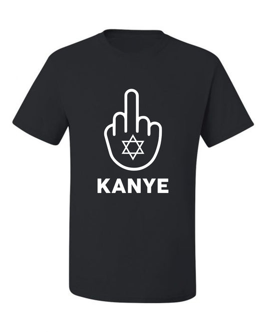 F Kanye Middle Finger Jewish Star Viral Trending Meme, White, Hip Hop Music Pop Culture Men's T-Shirt