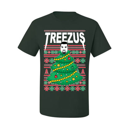 Treezus Funny Xmas Viral Meme Hip Hop Rapper Music Tour Merch, Tree Jesus Pun Joke Ugly Christmas Sweater Ugly Christmas Men's T-Shirt