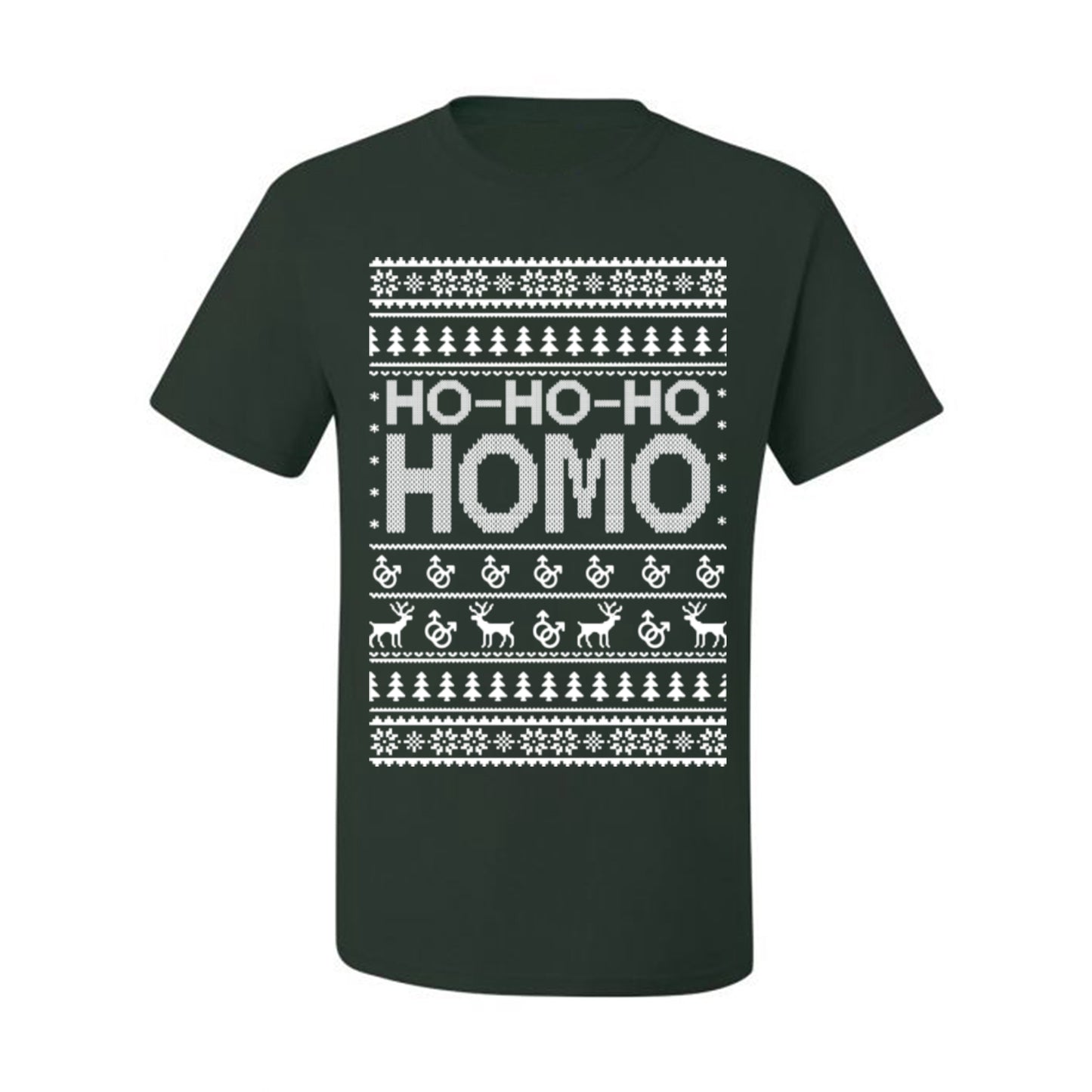 Ho Ho Ho Homo, Funny LGBT Pride Grey Greysexual Gay Lesbian Homosexual Bi Bisexual,  Ugly Christmas Men's T-Shirt