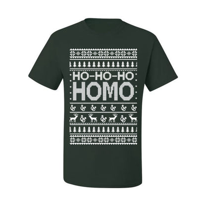 Ho Ho Ho Homo, Funny LGBT Pride Grey Greysexual Gay Lesbian Homosexual Bi Bisexual,  Ugly Christmas Men's T-Shirt