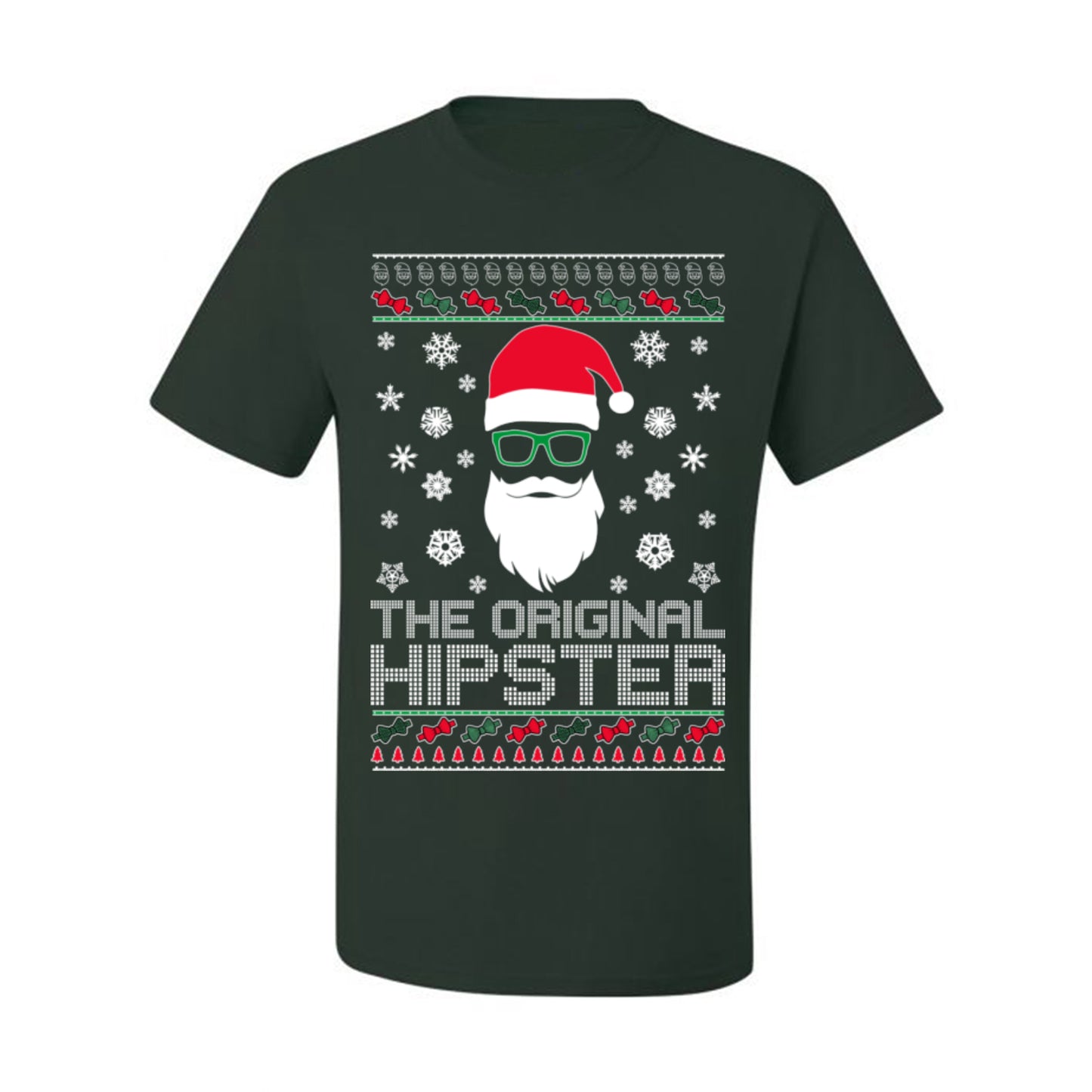 Santa Claus the Original Hipster, Funny IPAs Rim Glasses Hipsters Libs Viral Meme, Ugly Christmas Sweater Ugly Christmas Men's T-Shirt