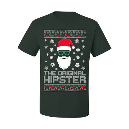 Santa Claus the Original Hipster, Funny IPAs Rim Glasses Hipsters Libs Viral Meme, Ugly Christmas Sweater Ugly Christmas Men's T-Shirt