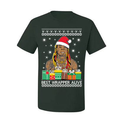 Best Wrapper Alive, Funny Hip Hop Music Tour Merch, Viral New Orleans NOLA Rapper Tune, Ugly Christmas Sweater Ugly Christmas Men's T-Shirt