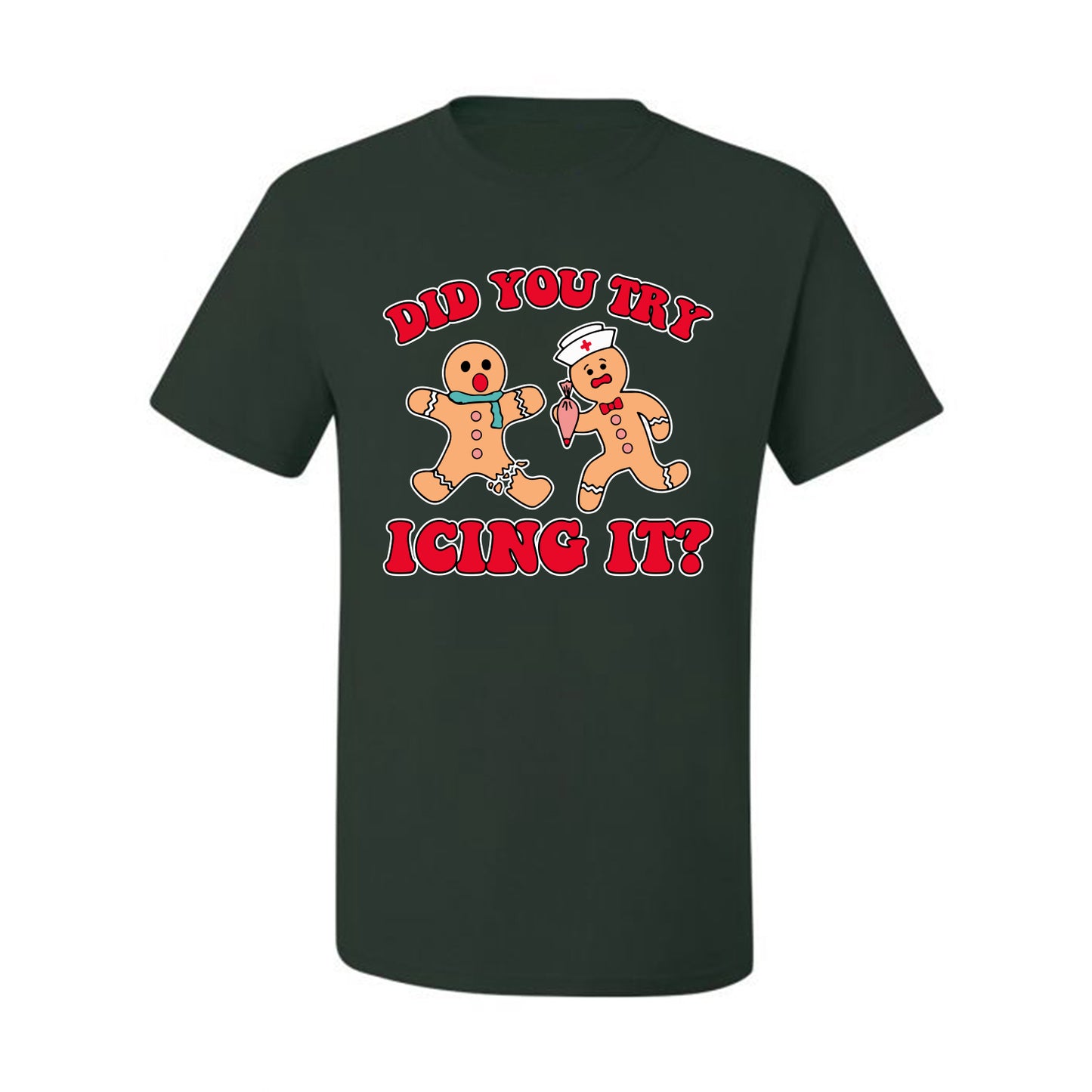 Did You Try Icing It? Funny Cute Gingerbread Doctor, Desert Cookies Ginger Bread Ugly Christmas Men's T-Shirt