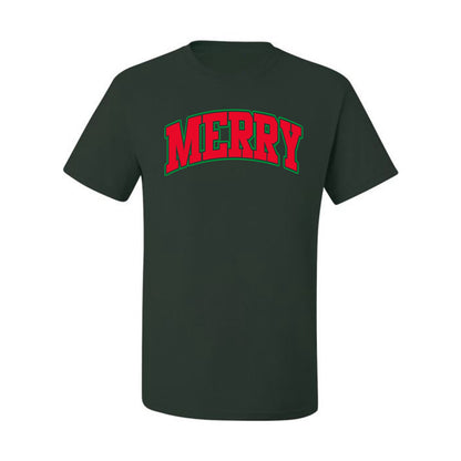 Merry | Cute Winter Holiday College Style Ugly Christmas Men's T-Shirt