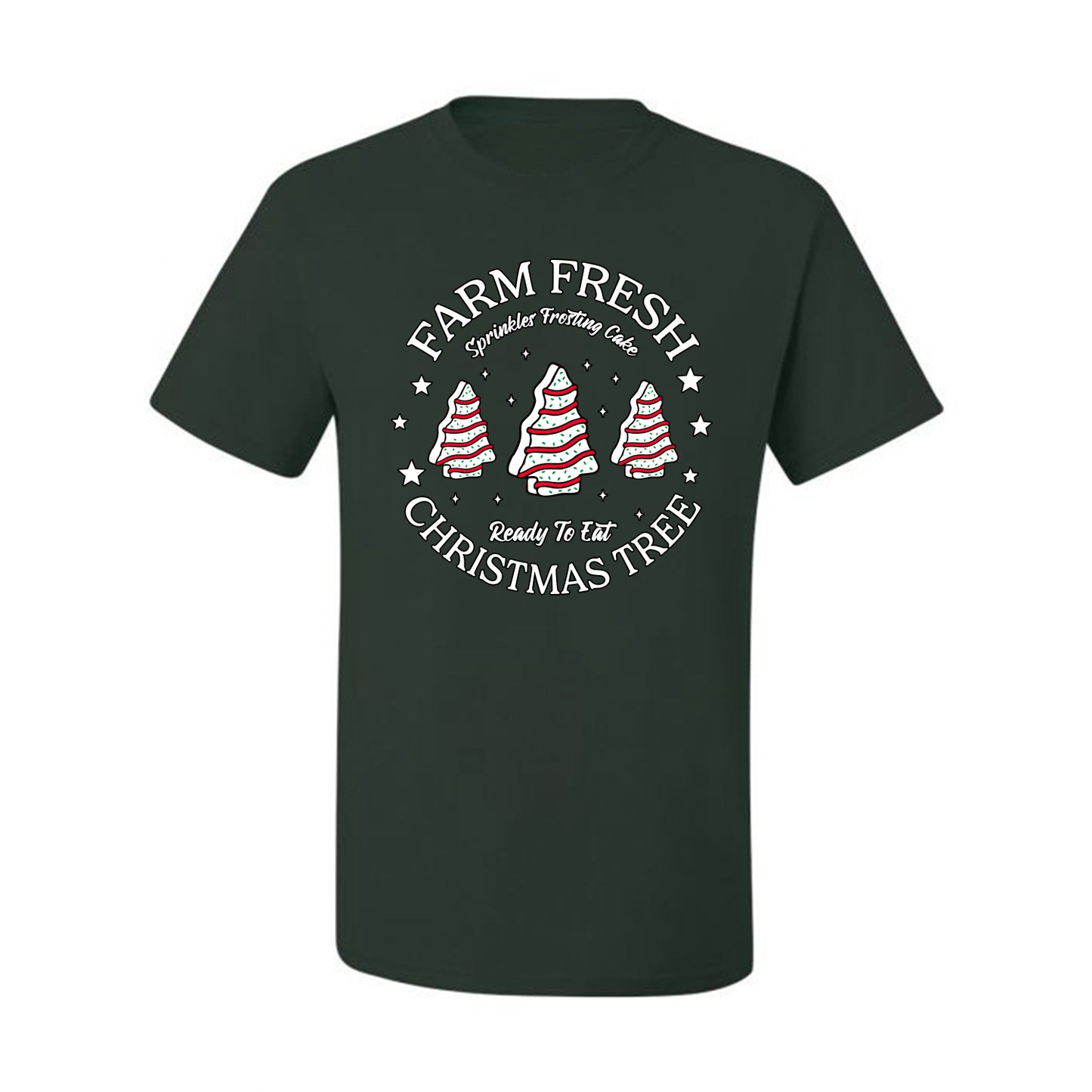 Farm Fresh Christmas Tree, Sprinkle Frosted Cake, Ready to Eat | Classic Winter Holiday Dessert  Ugly Christmas Men's T-Shirt